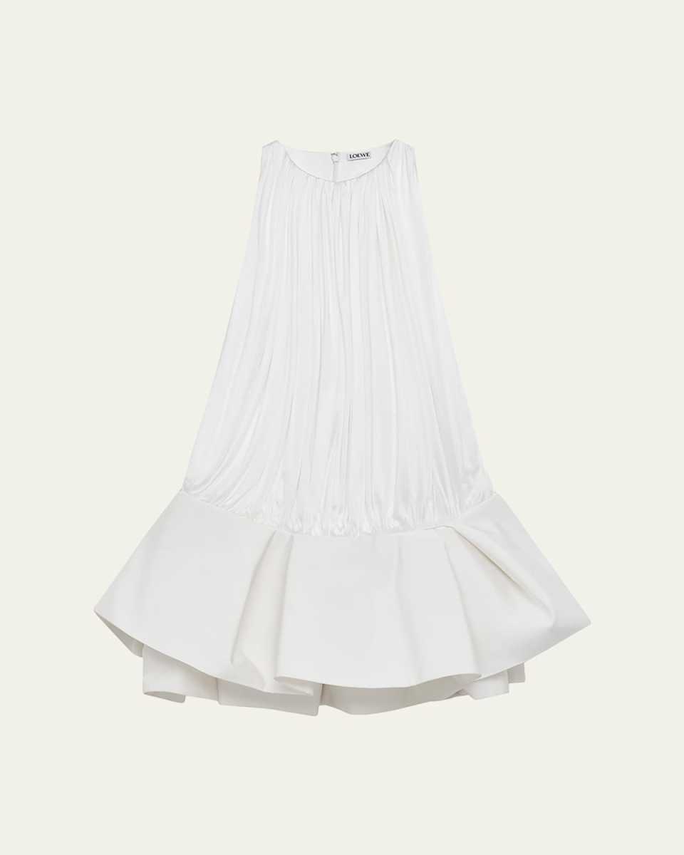 Flamenco Pleated Drop-Waist Mini Dress